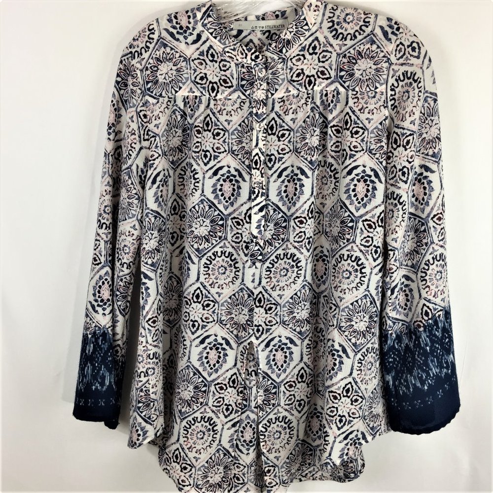 Stillwater long sleeve tie in front blouse